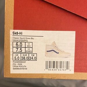 Vans Sk8-Hi Women’s Sneakers - Dress Blue and White